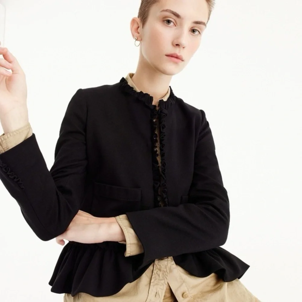 J.Crew The Going-out Blazer With Ruffles size 8